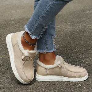 Dames Slip On Schoenen Zacht Warm Comfortabele Zool