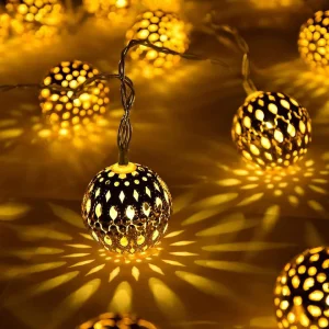 Morokkaanse stijl waterdichte solar ketens Metalen Bollen