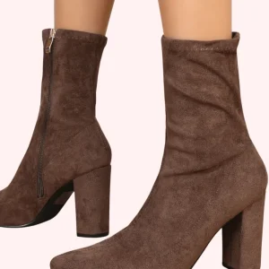 Suede look heels - Bruin