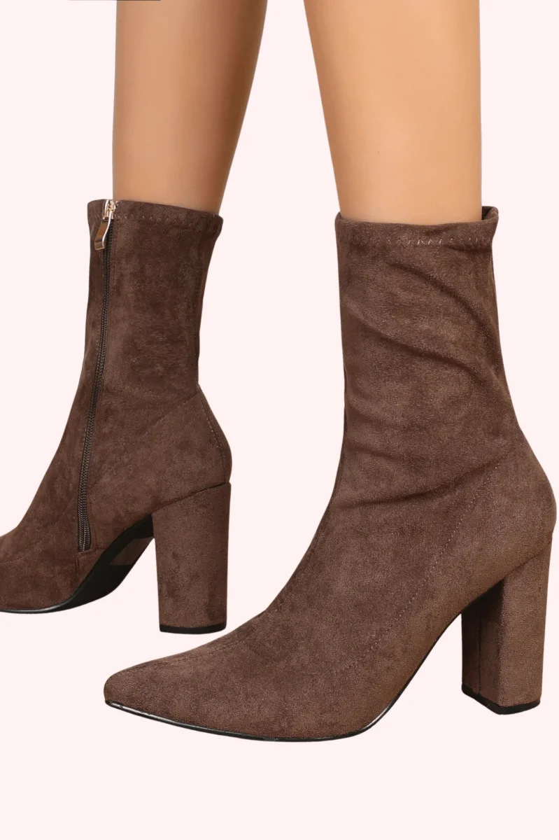 Suede look heels - Bruin