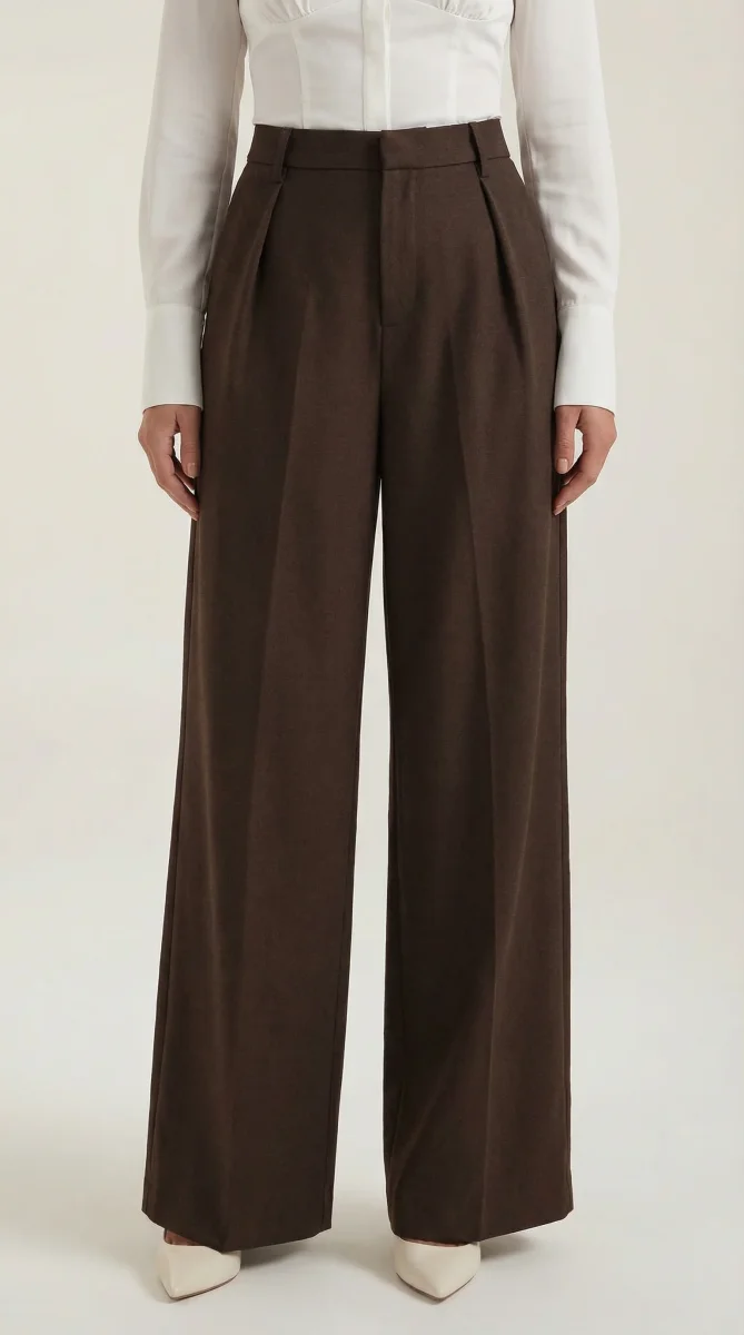Comfortabele Dames Trouser Met Hoge Taille en Wijde Pijpen - Afbeelding 9