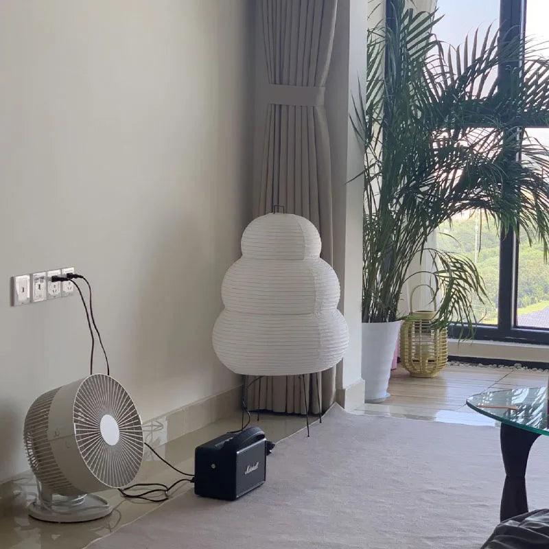 Buijou – Elegante Japandi Vloerlamp van Rijstpapier - Afbeelding 5