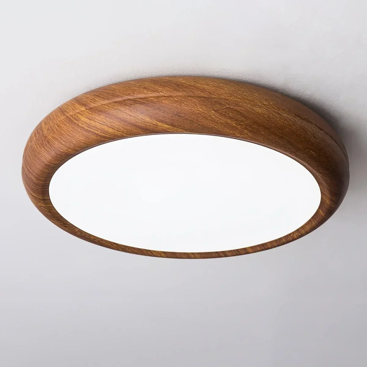 Nordlys - Houten Nerf Ronde Plafondlamp – Warme Lamp Minimalistische Verlichting - Afbeelding 6