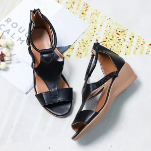 Leren Sandalen Met Hak Voor Dames Zomerstijl