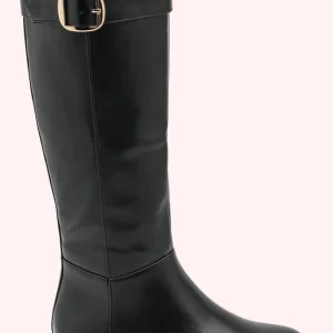 Leather look buckle boots - Zwart
